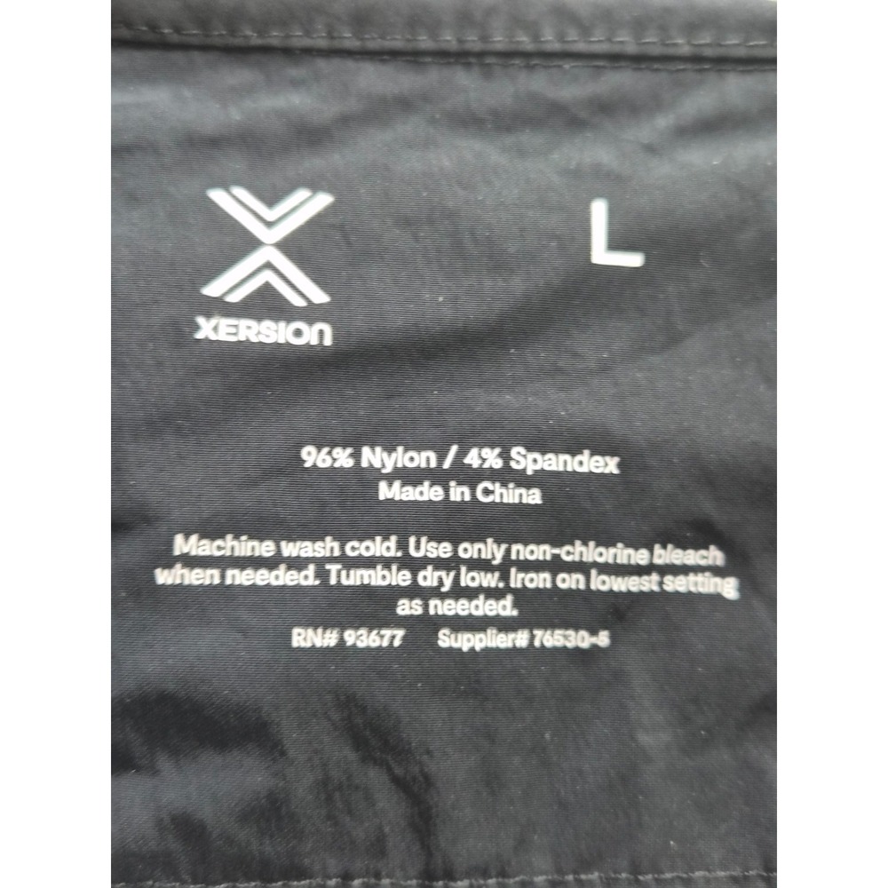 Xersion Windbreaker Jacket Womens Large Black Stretch Full Zip Hooded Waterproof - Picture 5 of 15